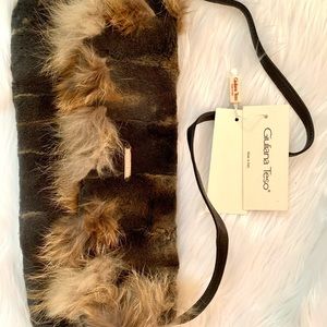 Giuliano Teso Shoulder /Clutch furry bag.